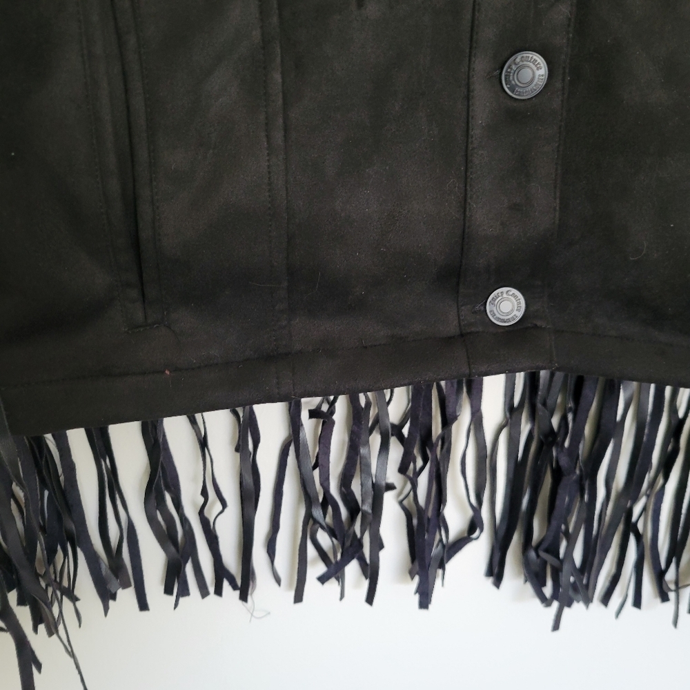 Juicy Couture Black Fringed Jacket Sz S NWT - Picture 8 of 12